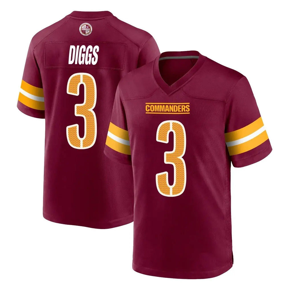 W.Commanders #3 Stefon Diggs Player Burgundy Home Game Ldoa Stitched Jerseys