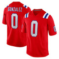 NE.Patriots #0 Christian Gonzalez Player Red Home Game Ldoa Stitched Jerseys