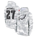 P.Eagles #27 Quinyon Mitchell Player Arctic Camo Salute to Service Pullover Hoodies Limited Game Ldoa Stitched Jerseys
