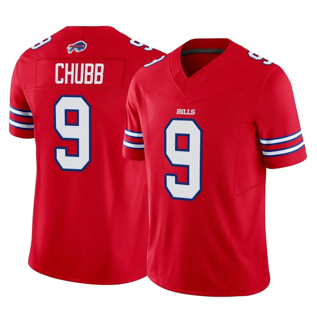 B.Bills #9 Bradley Chubb Player Red Vapor F.U.S.E. Jersey Limited Home Game Ldoa Stitched Jerseys