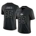 KC.Chiefs #95 Chris Jones Player Black Limited Reflective Game Ldoa Stitched Jerseys