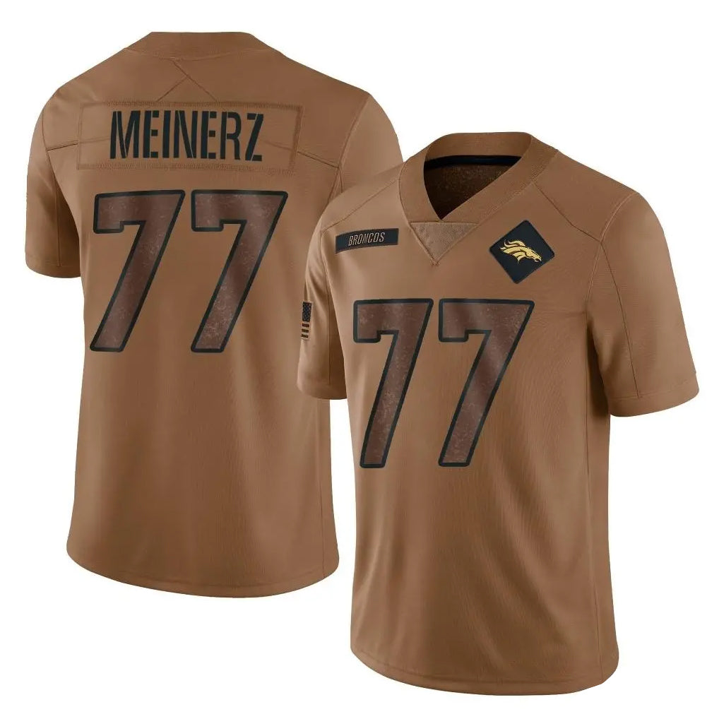 D.Broncos #77 Quinn Meinerz Player Brown Salute To Service Limited Ldoa Stitched Jerseys
