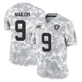 LV.Raiders #9 Jalen Nailor Player Arctic Camo Salute To Service Limited Game Ldoa Stitched Jerseys