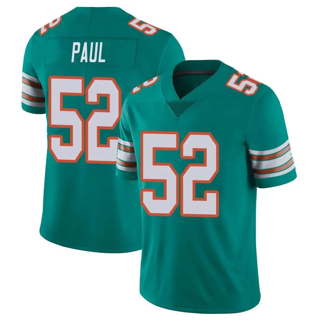 M.Dolphins #52 Patrick Paul Player Aqua Limited Alternate Vapor Untouchable Home Game Ldoa Stitched Jerseys