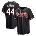 A.Braves #44 Hank Aaron Player Black Fashion Out Game Ldoa Stitched Jerseys