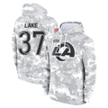 LA.Rams #37 Quentin Lake Player Arctic Camo Salute to Service Hoodies Limited Game Ldoa Stitched Jerseys