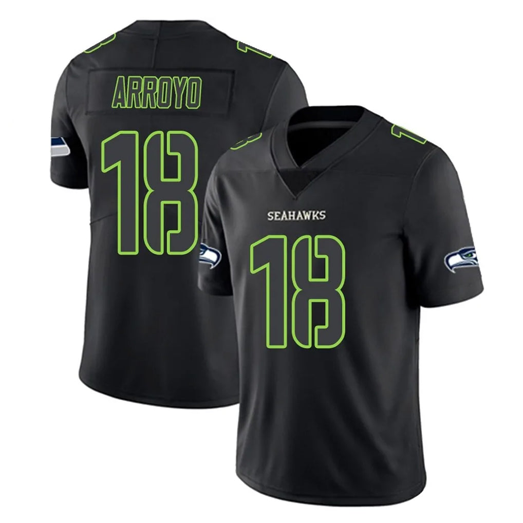 S.Seahawks #18 Elijah Arroyo Player Black Impact Limited Home Game Ldoa Stitched Jerseys