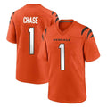 C.Bengals #1 Ja'Marr Chase Player Orange Home Game Ldoa Stitched Jerseys