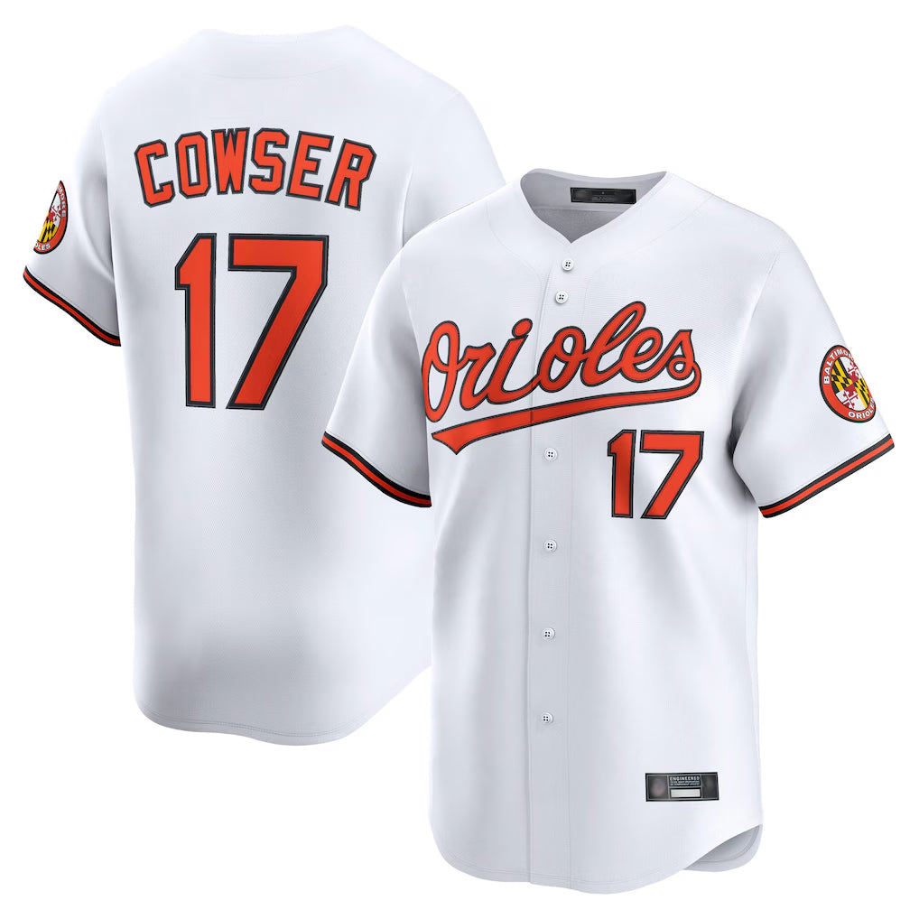B.Orioles #17 Colton Cowser Player White Limited Home Game Ldoa Stitched Jerseys