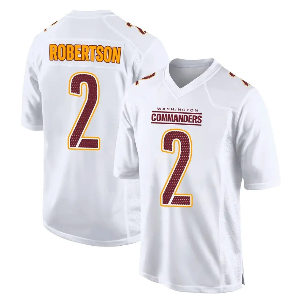 W.Commanders #2 Amik Robertson Player White Tundra Fashion Home Game Ldoa Stitched Jerseys