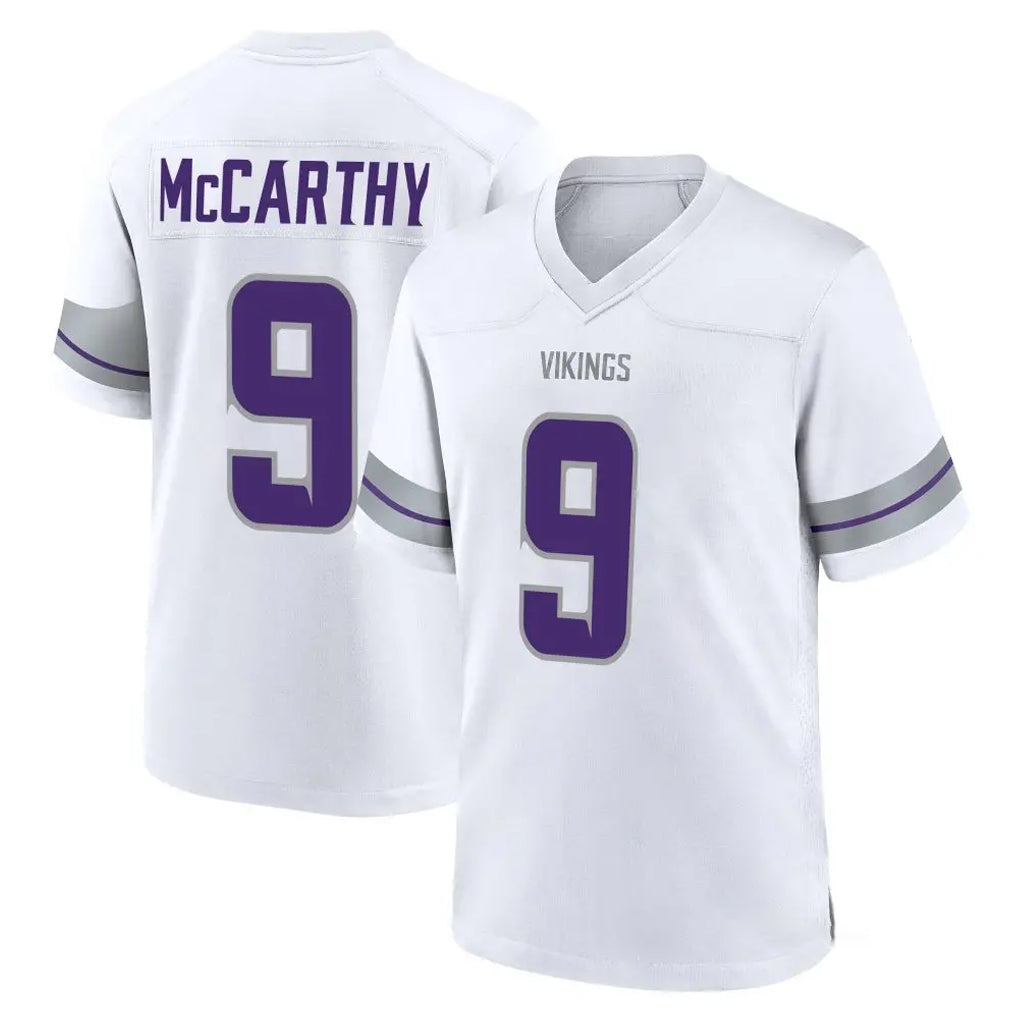 M.Vikings #9 J.J. McCarthy Player White Alternate Home Game Ldoa Stitched Jerseys