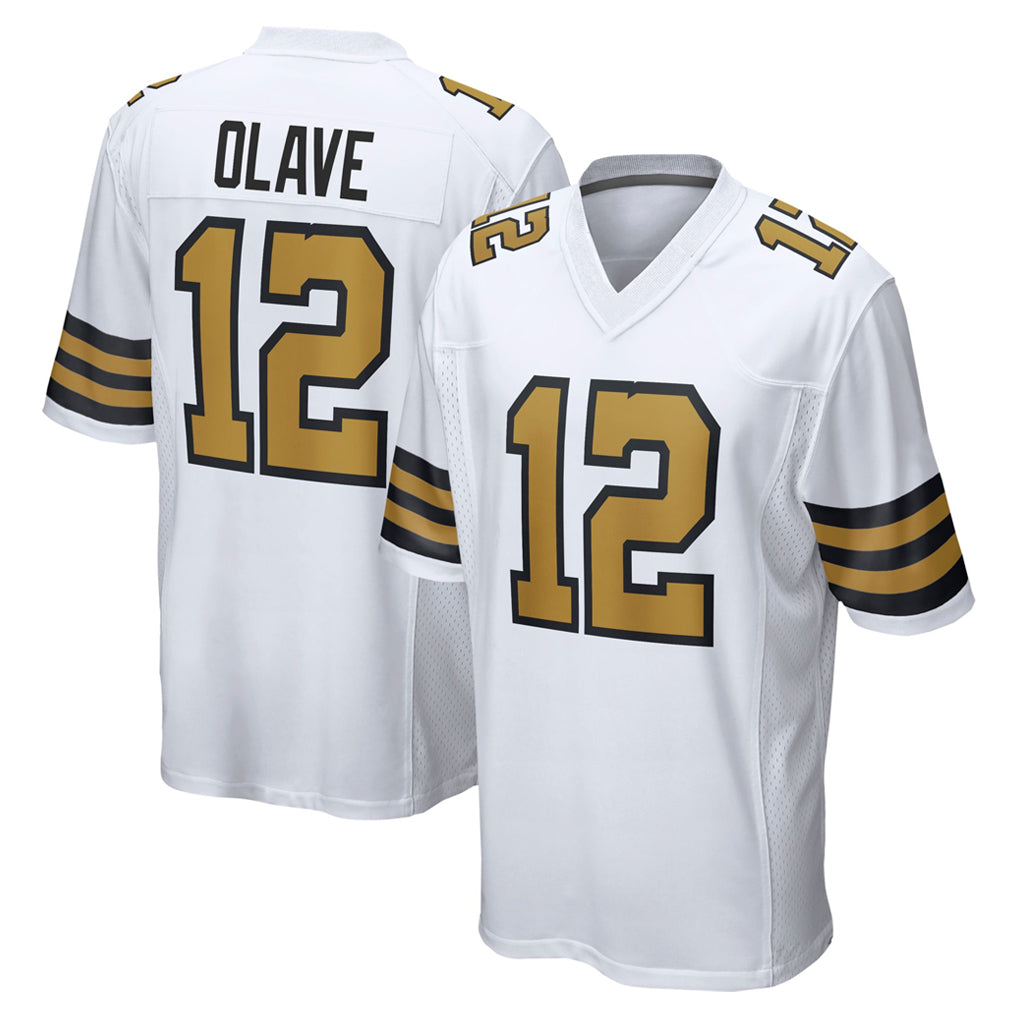 NO.Saints #12 Chris Olave Player White Alternate Home Game Ldoa Stitched Jerseys