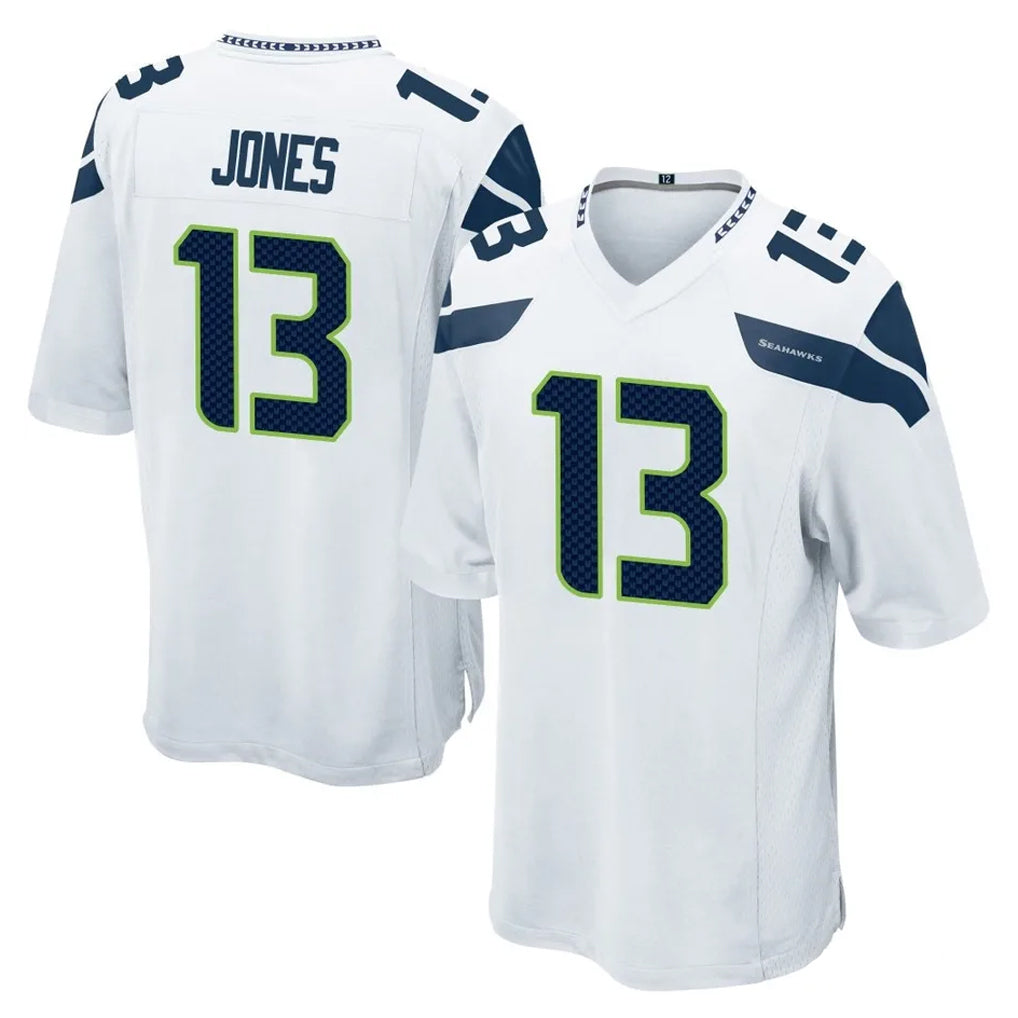 S.Seahawks #13 Ernest Jones IV Player White Home Game Ldoa Stitched Jerseys