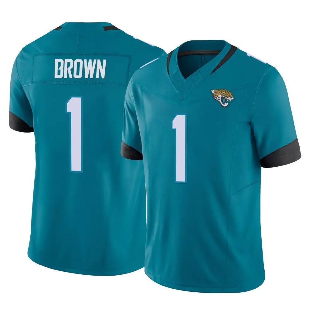J.Jaguars #1 Montaric Brown Player Teal Vapor F.U.S.E. Limited Home Game Ldoa Stitched Jerseys