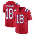 NE.Patriots #18 Kyle Williams Player Red Limited Vapor F.U.S.E. Home Game Ldoa Stitched Jerseys