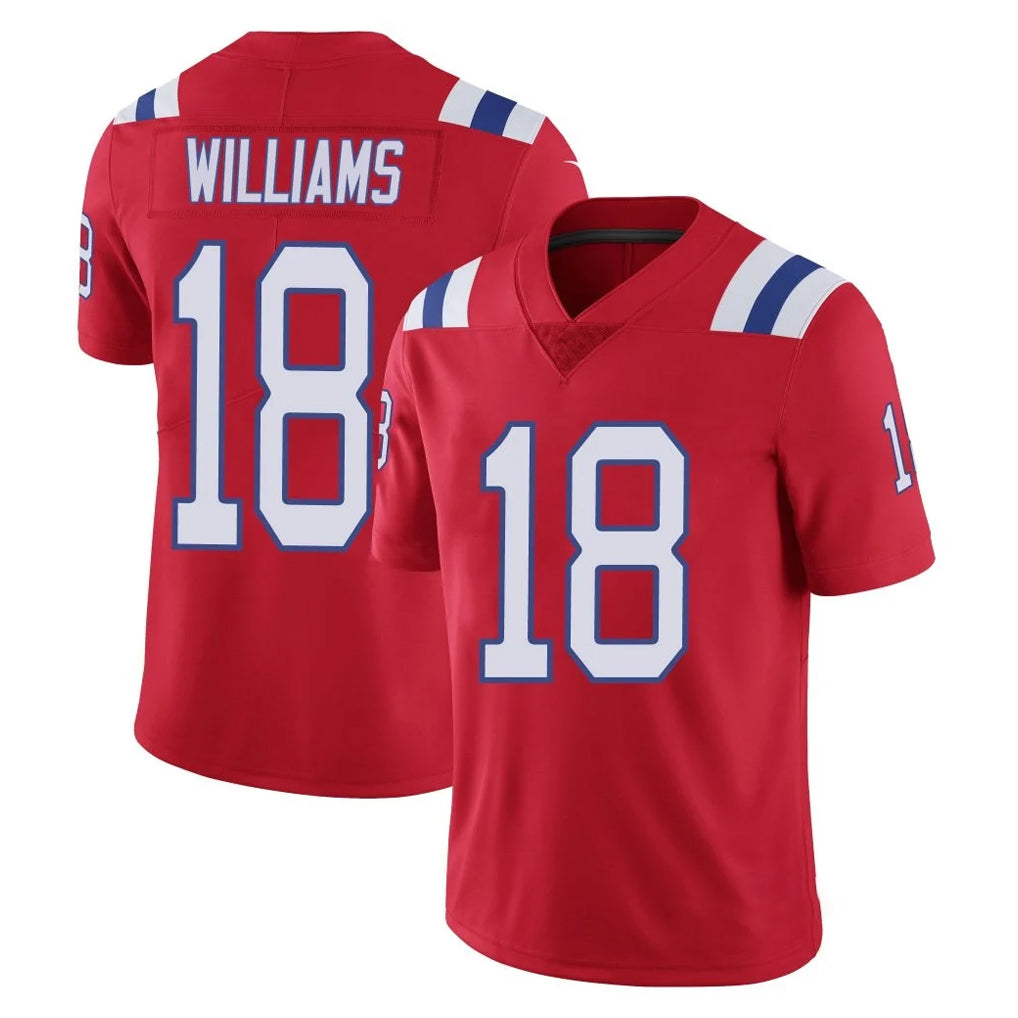 NE.Patriots #18 Kyle Williams Player Red Limited Vapor F.U.S.E. Home Game Ldoa Stitched Jerseys