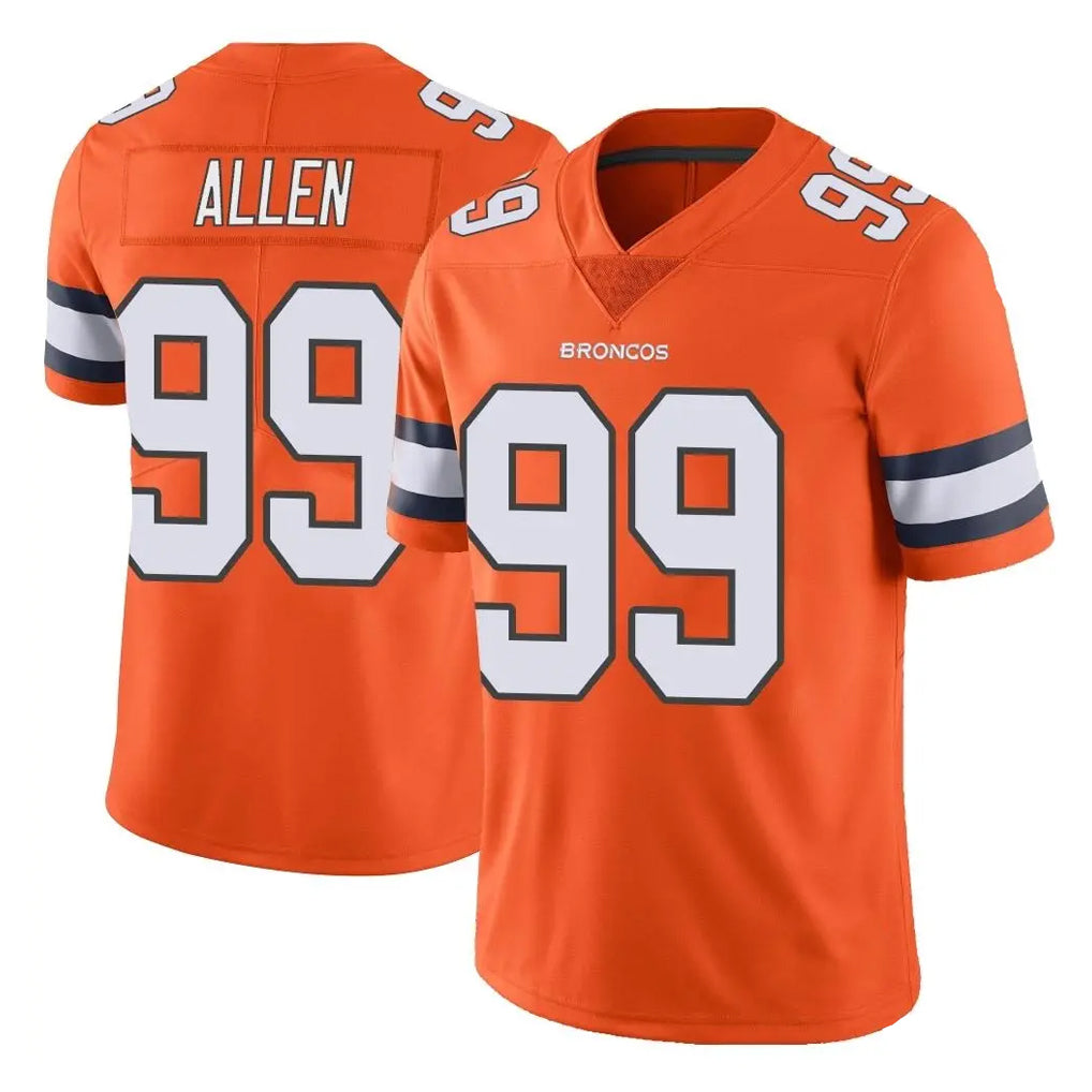 D.Broncos #99 Zach Allen Player Orange Vapor Untouchable Limited Home Game Ldoa Stitched Jerseys