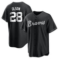 A.Braves #28 Matt Olson Player Black Home Game Ldoa Stitched Jerseys