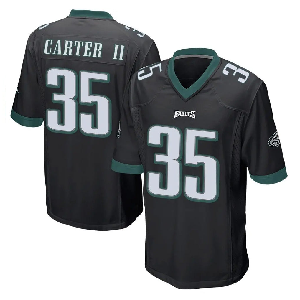 P.Eagles #35 Michael Carter II Player Black Home Game Ldoa Stitched Jerseys