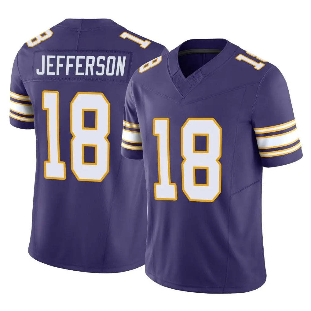 M.Vikings #18 Justin Jefferson Player Purple Limited Classic Vapor F.U.S.E. Home Game Ldoa Stitched Jerseys