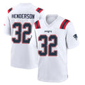 NE.Patriots #32 TreVeyon Henderson Player White Home Game Ldoa Stitched Jerseys