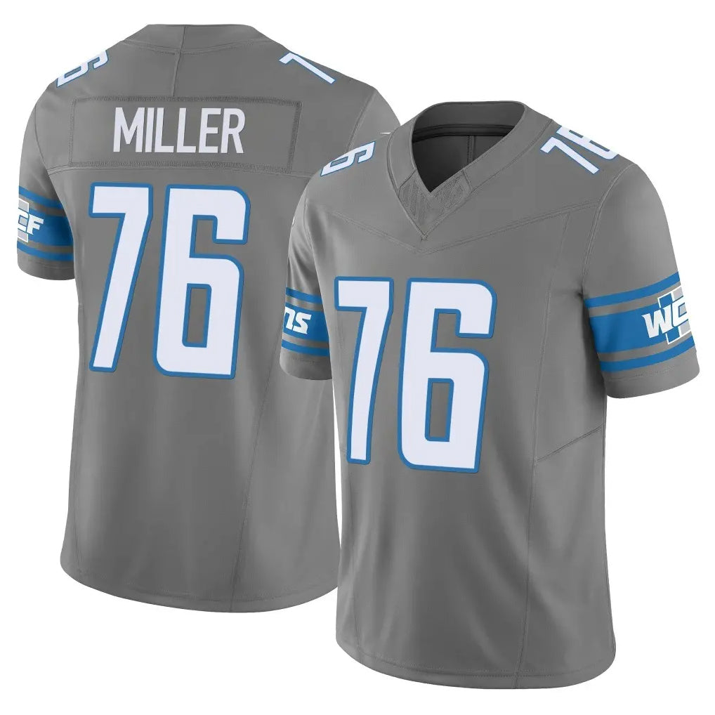 D.Lions #76 Blake Miller Player Gray Vapor F.U.S.E. Limited Home Game Ldoa Stitched Jerseys