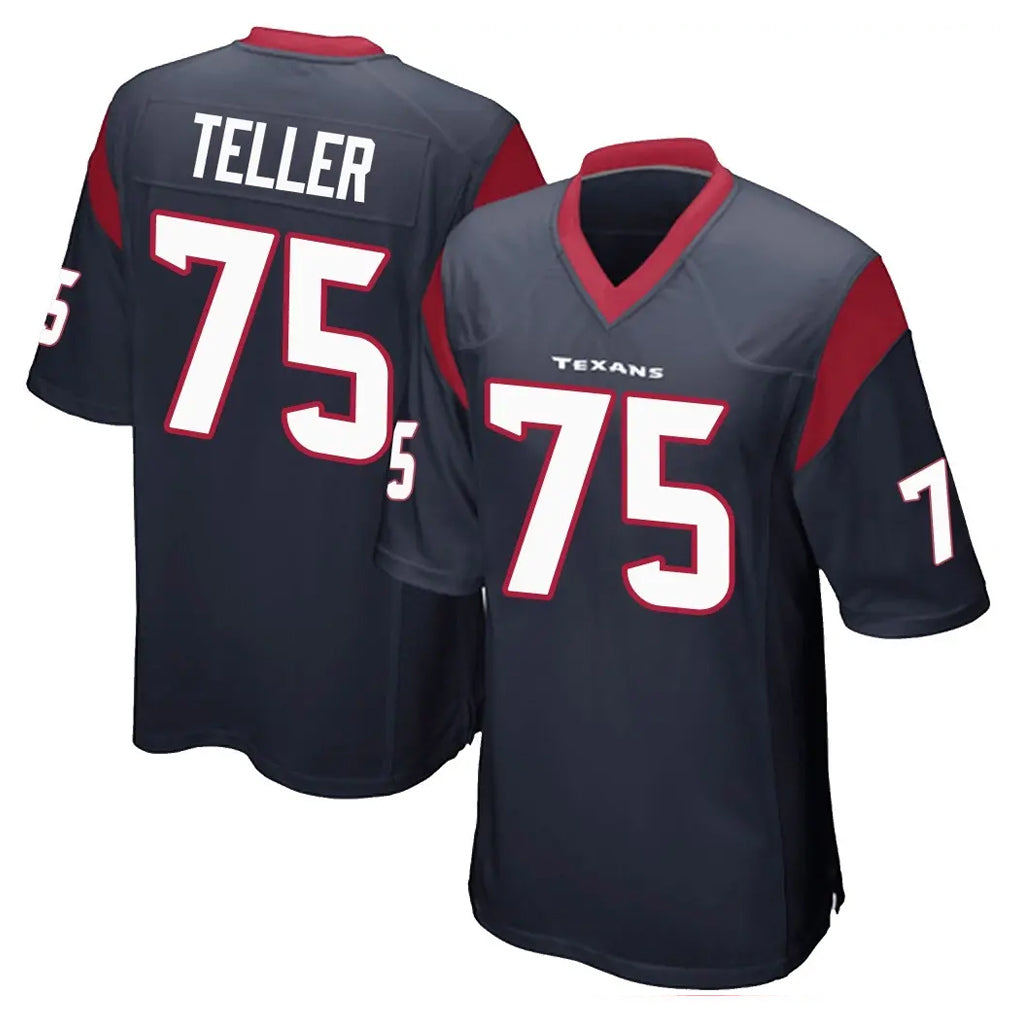 H.Texans #75 Wyatt Teller Player Navy Home Game Ldoa Stitched Jerseys
