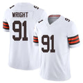 C.Browns #91 Alex Wright Player White Vapor F.U.S.E. Limited Home Game Ldoa Stitched Jerseys