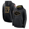 KC.Chiefs #17 Alohi Gilman Player Black Salute to Service Hoodies Limited Game Ldoa Stitched Jerseys
