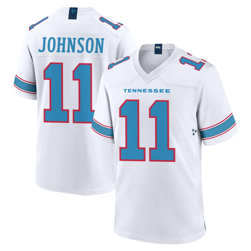 T.Titans #11 Jermaine Johnson II Player White 2026 Game Home Ldoa Stitched Jerseys