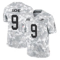 M.Dolphins #9 Joshua Uche Player Arctic Camo Salute To Service Limited Game Ldoa Stitched Jerseys