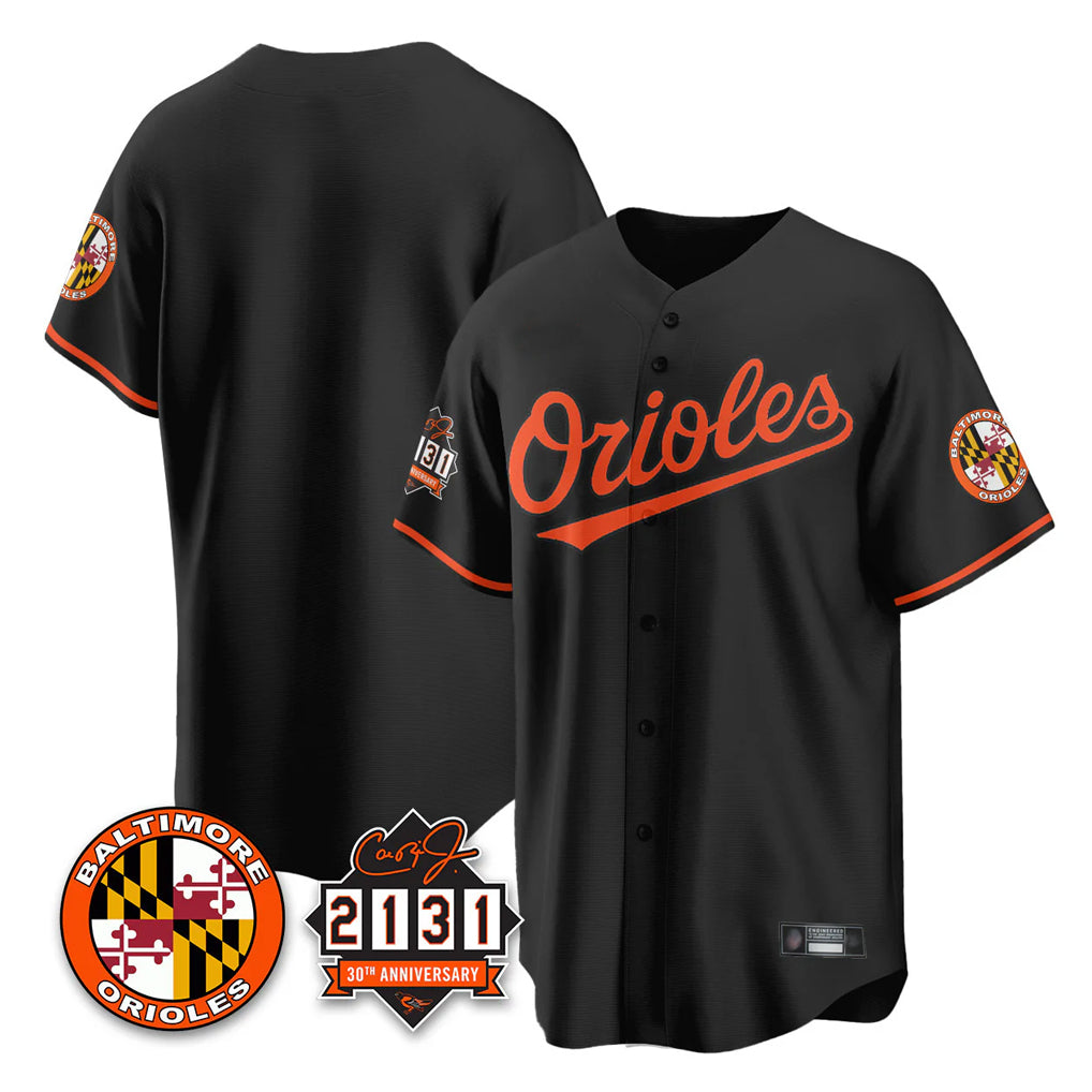 B.Orioles Blank Player Black 30th Anniversary of 2131 Home Game Ldoa Stitched Jerseys