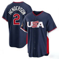 B.Orioles #2 Gunnar Henderson Player Navy USA 2026 World Classic Home Game Ldoa Stitched Jerseys