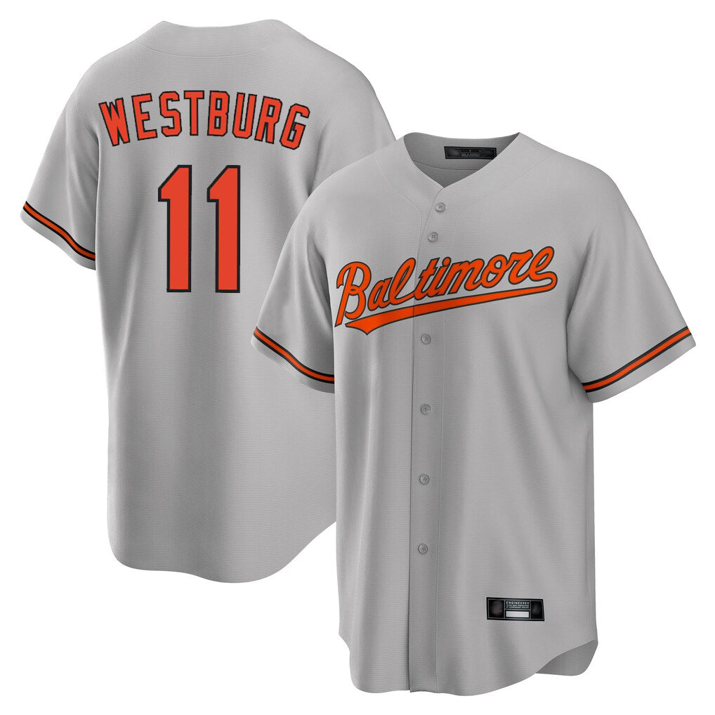 B.Orioles #11 Jordan Westburg Player Gray Home Game Ldoa Stitched Jerseys