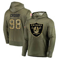 LV.Raiders #98 Maxx Crosby Player Olive Salute to Service Pullover Hoodies Home Game Ldoa Stitched Jerseys