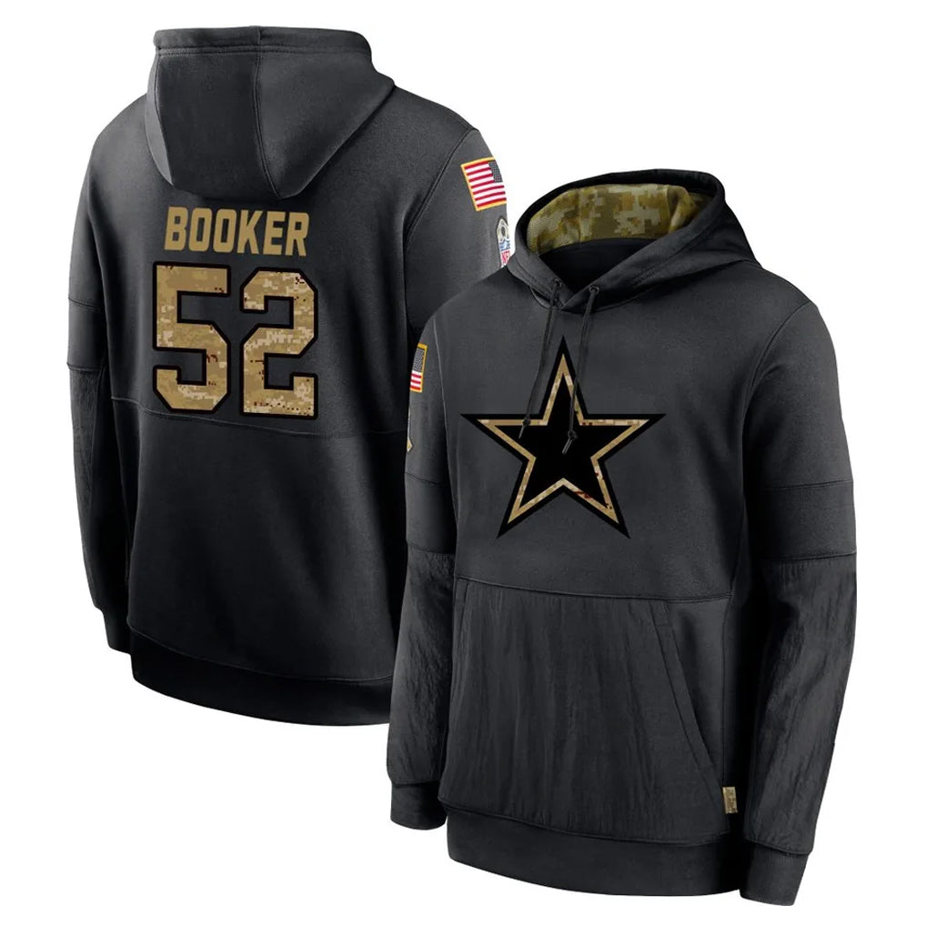 D.Cowboys #52 Tyler Booker Player Black Salute to Service Pullover Hoodies Limited Ldoa Stitched Jerseys