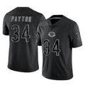C.Bears #34 Walter Payton Player Black REFLECTIVE Limited Game Ldoa Stitched Jerseys