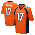 D.Broncos #17 Jaylen Waddle Player Orange Color Home Game Ldoa Stitched Jerseys