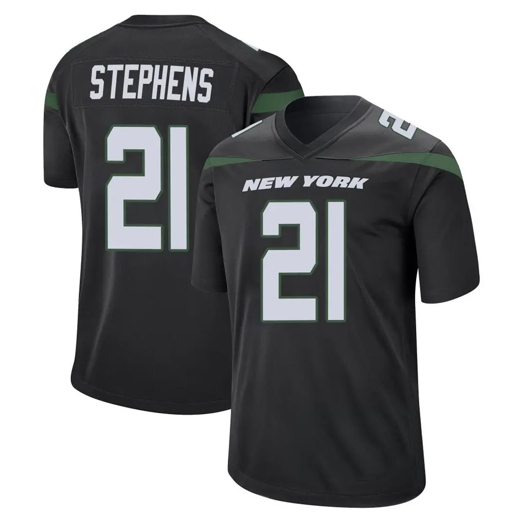 NY.Jets #21 Brandon Stephens Player Stealth Black Home Game Ldoa Stitched Jerseys