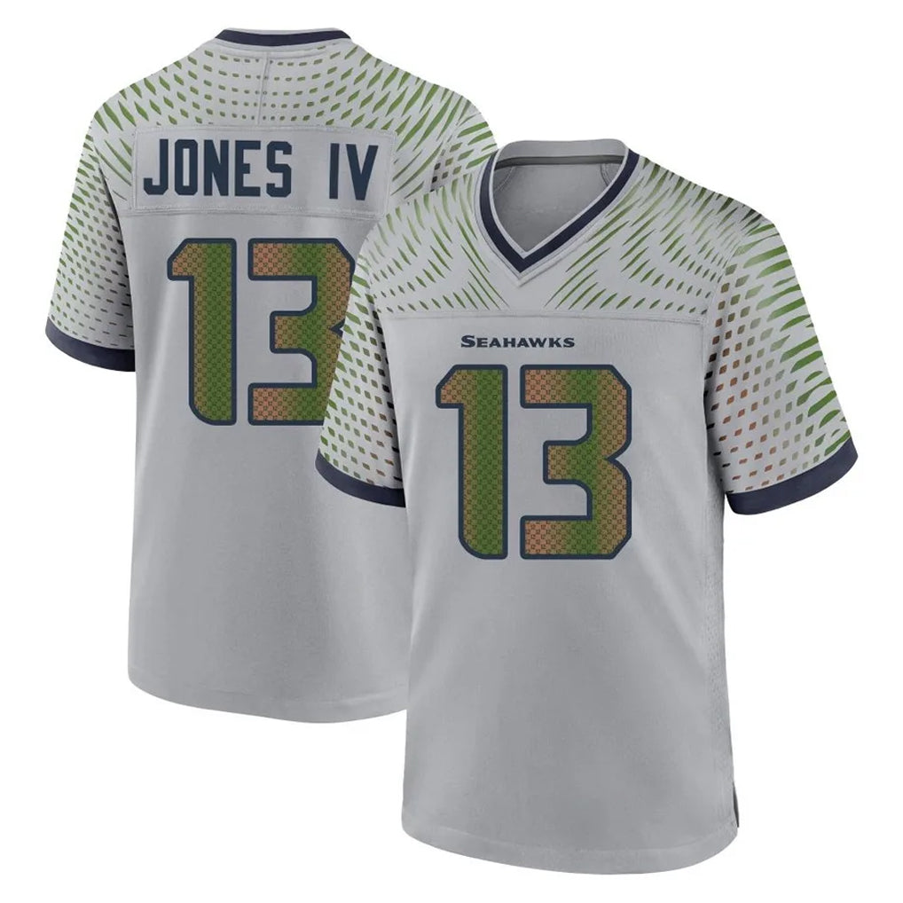 S.Seahawks #13 Ernest Jones IV Player Grey 2025 Rivalries Collection Home Game Ldoa Stitched Jerseys