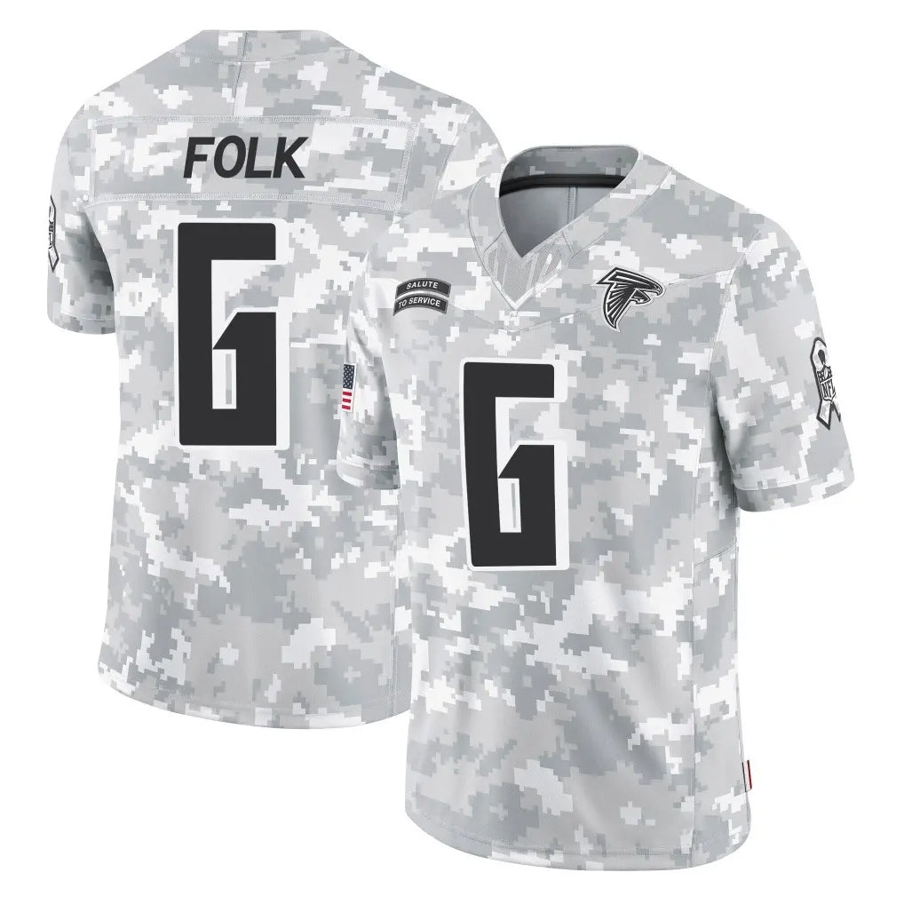 A.Falcons #6 Nick Folk Player Camo Salute to Service Limited Ldoa Stitched Jerseys