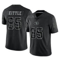 SF.49ers #85 George Kittle Player Black Limited Reflective Home Game Ldoa Stitched Jerseys