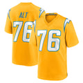 LA.Chargers #76 Joe Alt Player Gold Home Game Ldoa Stitched Jerseys