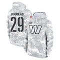 W.Commanders #29 Rasul Douglas Player Arctic Camo Limited Salute to Service Pullover Hoodies Game Ldoa Stitched Jerseys