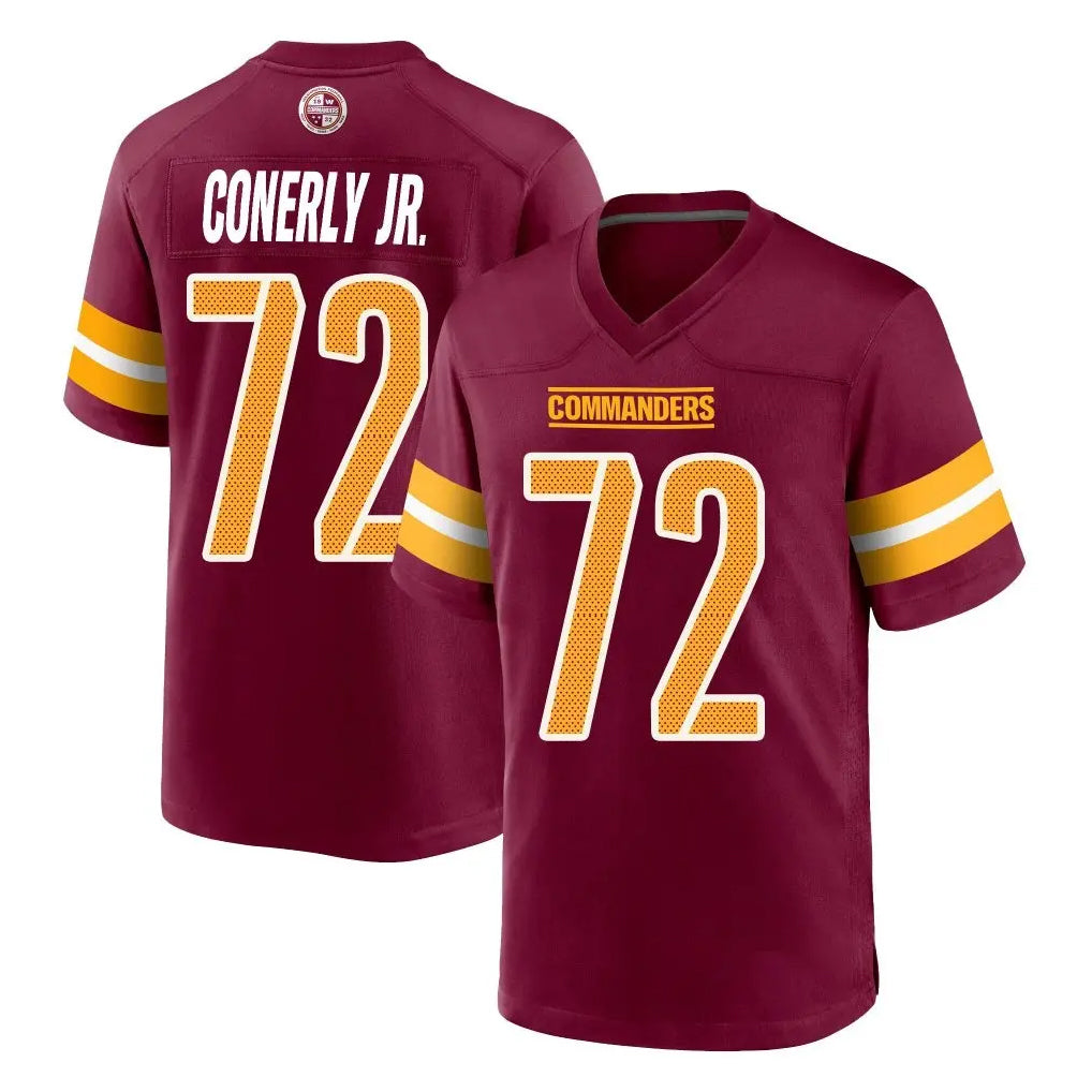 W.Commanders #72 Josh Conerly Jr. Player Burgundy Home Game Ldoa Stitched Jerseys