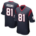 H.Texans #81 Jayden Higgins Player Navy Home Game Ldoa Stitched Jerseys