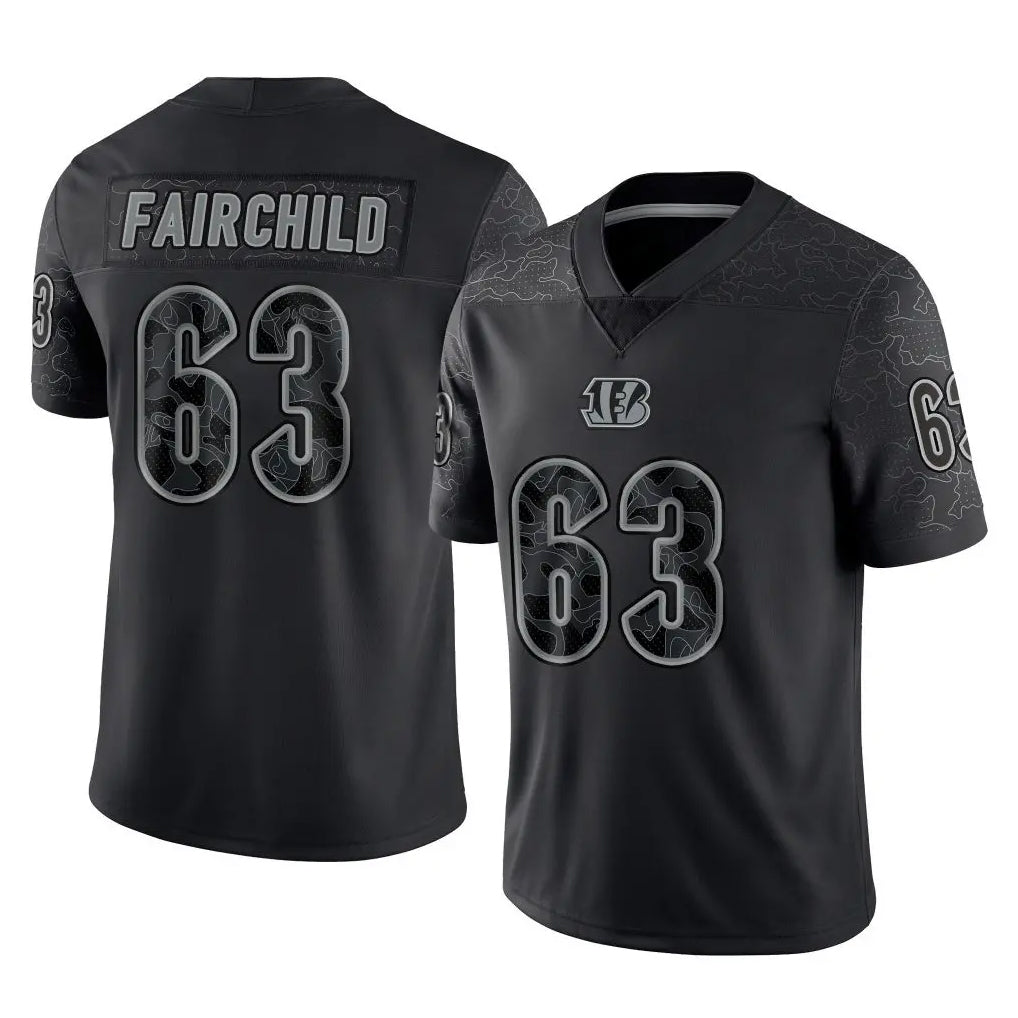 C.Bengals #63 Dylan Fairchild Player Black Reflective Limited Game Ldoa Stitched Jerseys