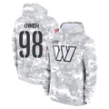 W.Commanders #98 Odafe Oweh Player Arctic Camo Limited Salute to Service Pullover Hoodies Game Ldoa Stitched Jerseys
