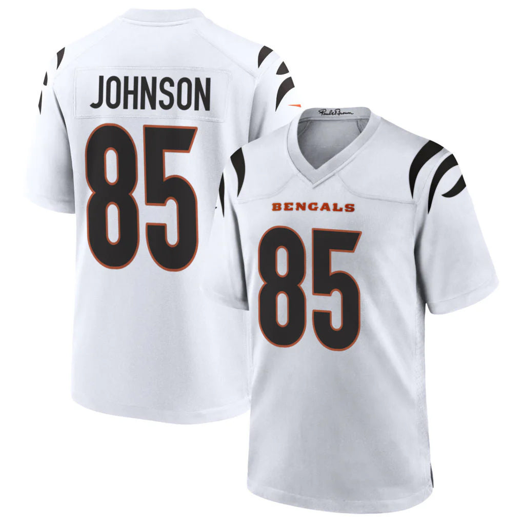 C.Bengals #85 Chad Johnson Player White Home Game Ldoa Stitched Jerseys