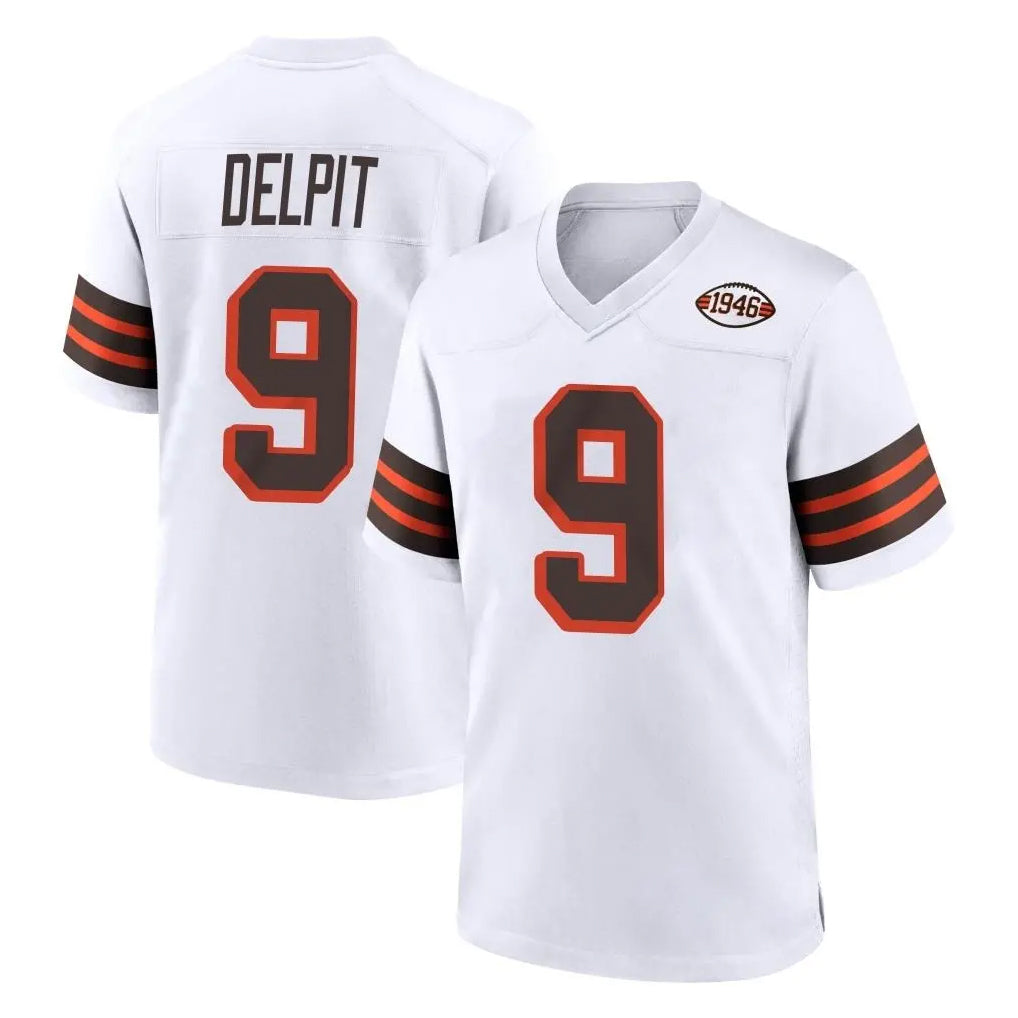 C.Browns #9 Grant Delpit Player White Alternate Home Game Ldoa Stitched Jerseys
